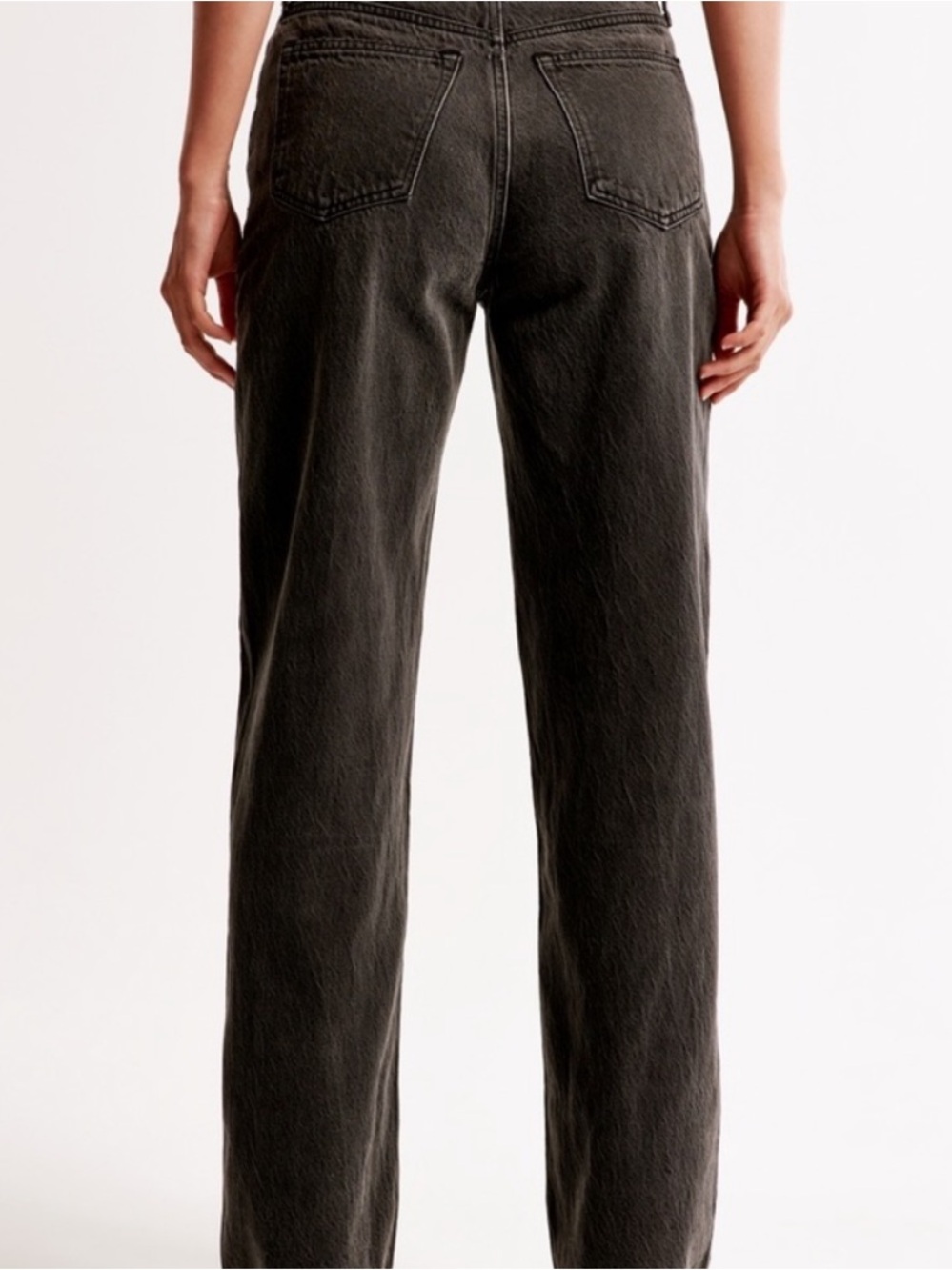 Abercrombie Curve Love The Loose High Rise Jeans - Black Wash - Picture 2 of 5